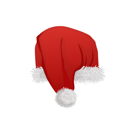 Red Santa hat illustration isolated on white background.のイラスト素材