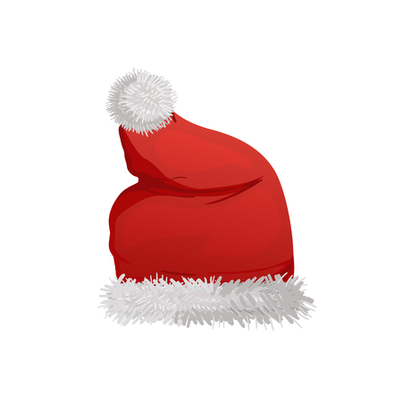 Red Santa hat illustration isolated on white background.のイラスト素材