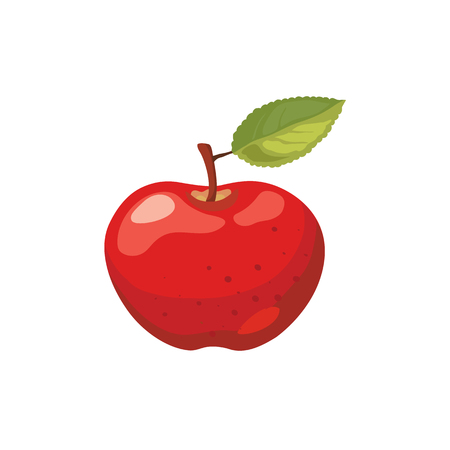 Ripe red apple isolated on white background.のイラスト素材