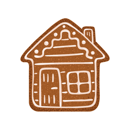 Christmas ginger bread vector illustration isolated on white background. Gingerbread house.のイラスト素材