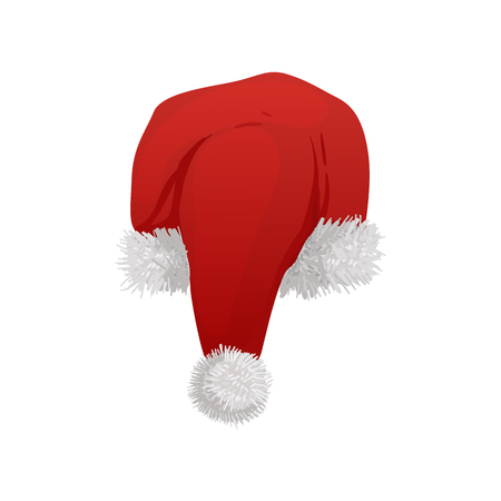 Red Santa hat illustration isolated on white background.のイラスト素材