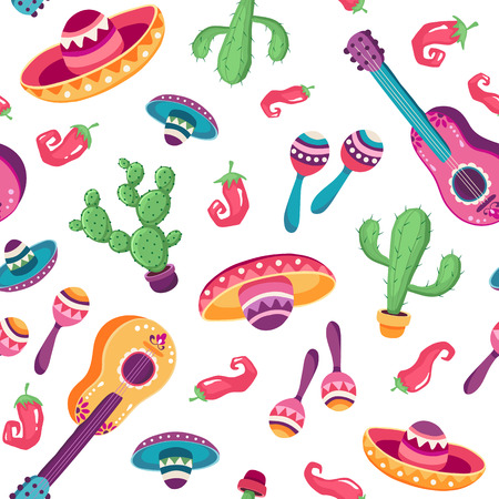 mexican seamless patternのイラスト素材