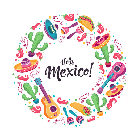 Viva mexico posterのイラスト素材