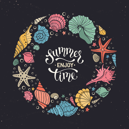 sea shells illustrationのイラスト素材