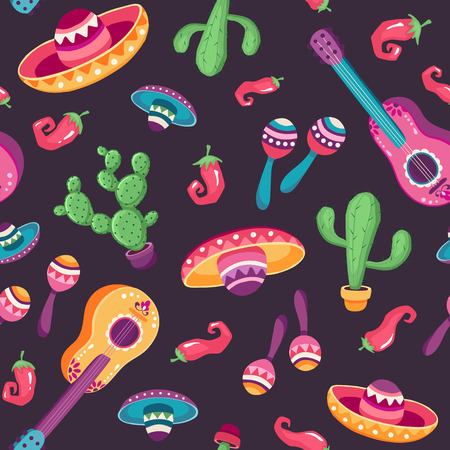 mexican seamless pattern vector illustrationのイラスト素材