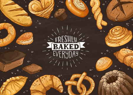 Fresh Bread Poster Vector Ilustrationのイラスト素材