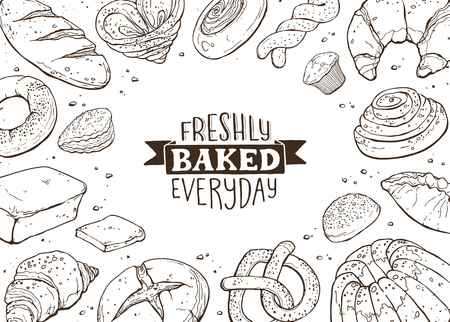 Fresh Bread Poster Vector Ilustrationのイラスト素材