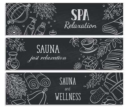 Sauna sketches poster vector illustrationのイラスト素材