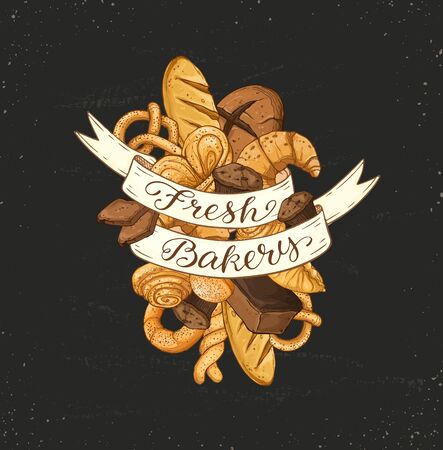 Fresh Bread Poster Vector Ilustrationのイラスト素材