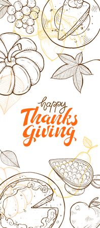 Thanksgiving vintage poster vectorのイラスト素材