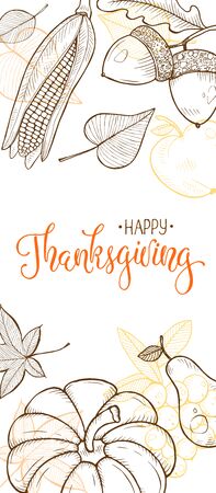 Thanksgiving vintage poster vectorのイラスト素材