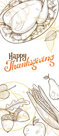 Thanksgiving vintage poster vectorのイラスト素材