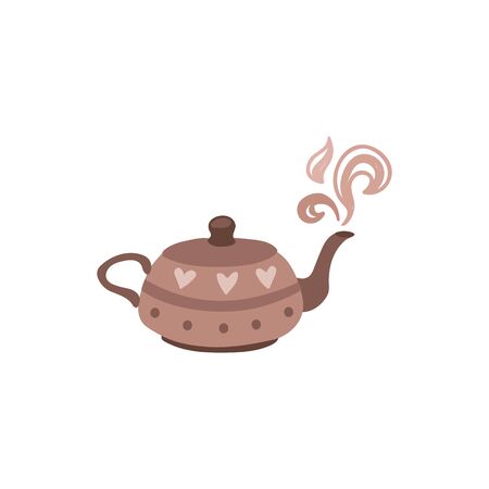 vector teapot isolatedのイラスト素材