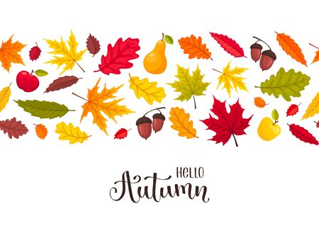 autumn leaves compositionのイラスト素材