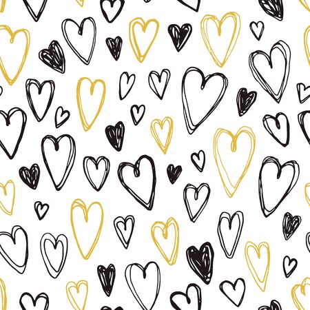 hearts seamless pattern illustration isolated on whiteのイラスト素材