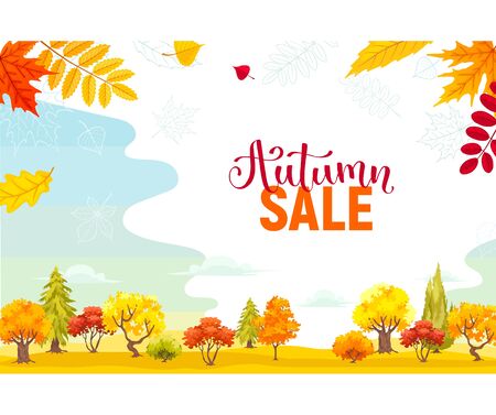 autumn sale poster vector illustrationのイラスト素材