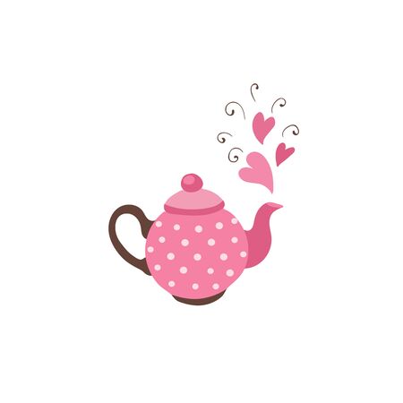 vector teapot isolatedのイラスト素材