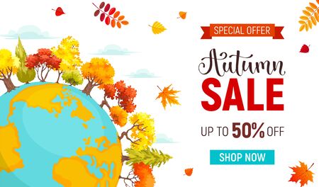 autumn sale poster vector illustrationのイラスト素材