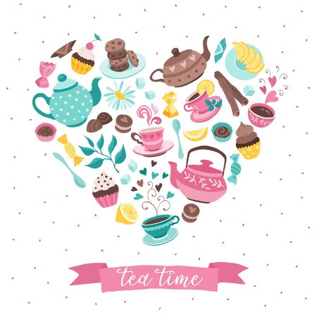 tea time posterのイラスト素材