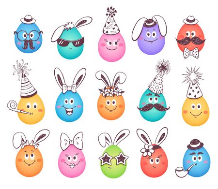 Funny Easter Eggsのイラスト素材