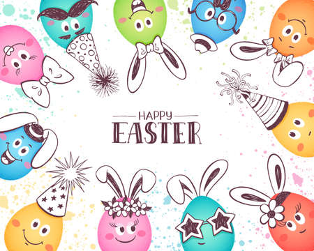 Funny Easter Eggsの写真素材