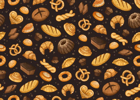bakery seamless backgroundの写真素材