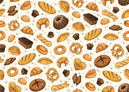 bakery seamless backgroundの写真素材