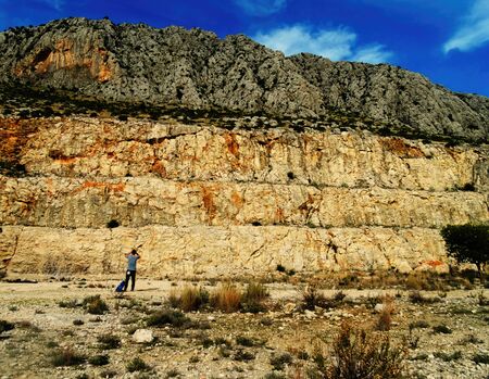 Abandoned quarry deserted marble pit