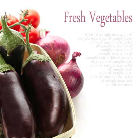 Fresh vegetables isolated on white backgroundの写真素材