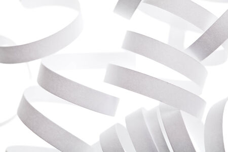 Curl white ribbon abstract isolated background