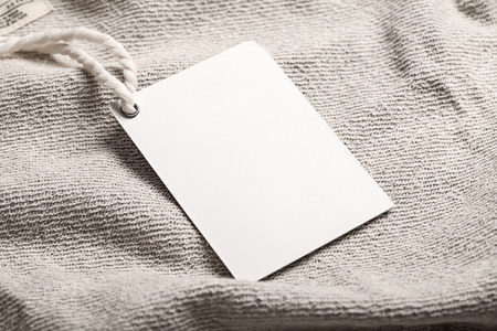 Cloth label tag blank white mockupの写真素材