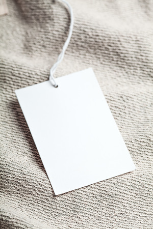 Cloth label tag blank white mockupの写真素材