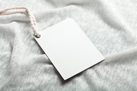 Cloth label tag blank white mockupの写真素材