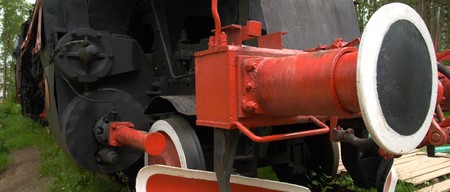 Old train bumper steam locomotive の写真素材
