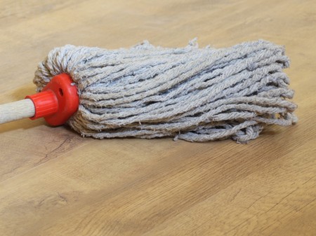 Mop in the room plank flooringの写真素材