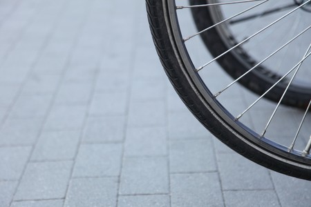 Bicycle wheel grey background outdoor