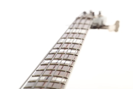 bass guitar isolated on white backgroundの写真素材