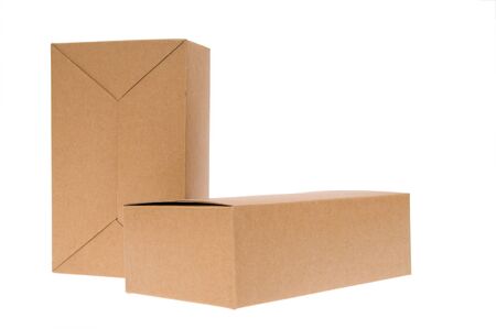 Two Brown cardboard box, Isolated on white.
の写真素材