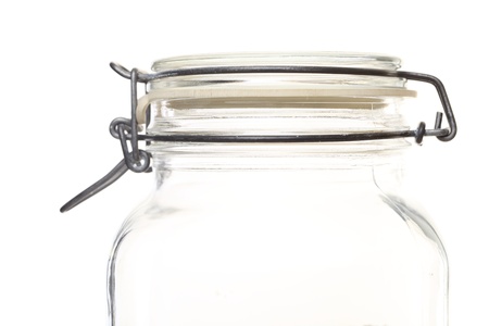 closed close up of jar on white backgroundの写真素材