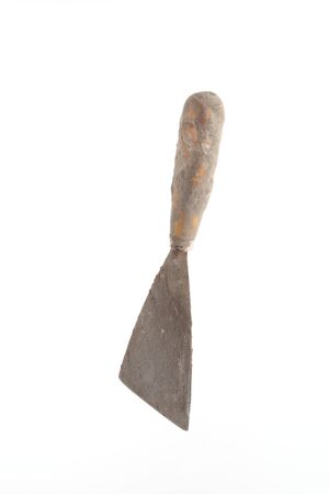rusty dirty scraper isolated on white background 
