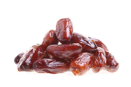 Dried date fruits isolated on white background