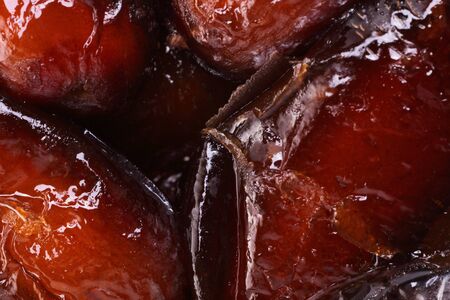 Dried date fruits background textureの写真素材