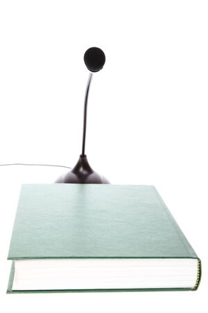 audio microphone isolated on white backgroundの写真素材