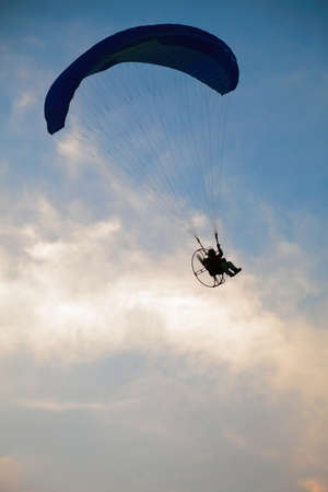 Paraglider - Feeling free on the blue skyの写真素材