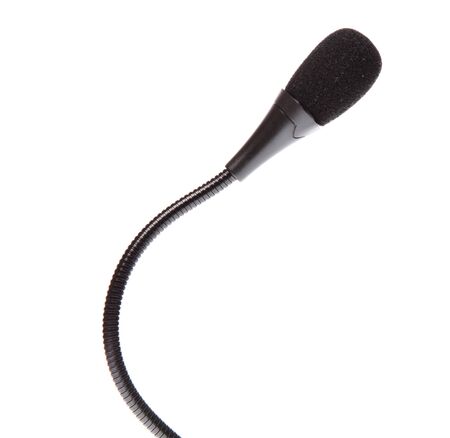 audio microphone isolated on white backgroundの写真素材