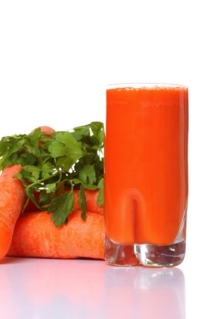 Juice and carrot isolated white kitchen prepareの写真素材