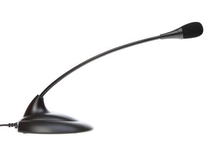 audio microphone isolated on white backgroundの写真素材