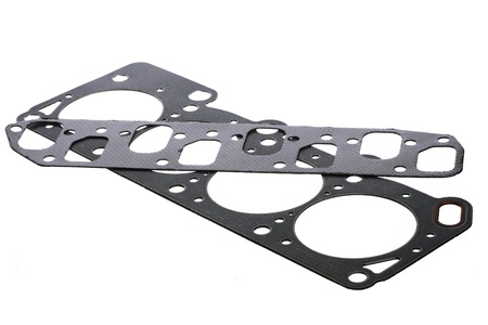 Cylinder head gasket isolated on white backgroundの写真素材