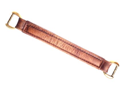 handle of a leather isolated on a white background.の写真素材