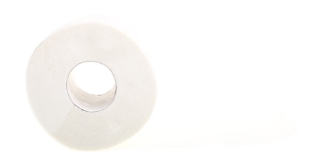 toilet paper isolated on white backgroundの写真素材